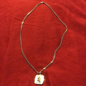 16” Silver Chain w/ Siver and gold pendant